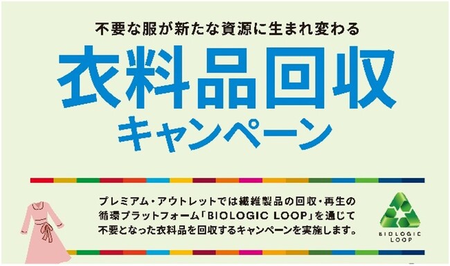繊維循環プラットフォーム「BIOLOGIC LOOP」を全国のプレミアム・アウトレットへ提供