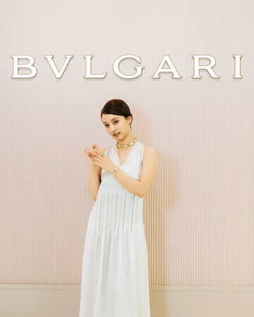新宿伊勢丹 本館1階 ザ・ステージ「ブルガリ ポップアップストア」にモデルの谷まりあさんが来場