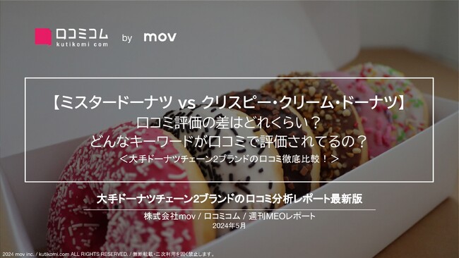 【ミスタードーナツ VS クリスピー・クリーム・ドーナツ】それぞれに対するユーザーの口コミ評価は？