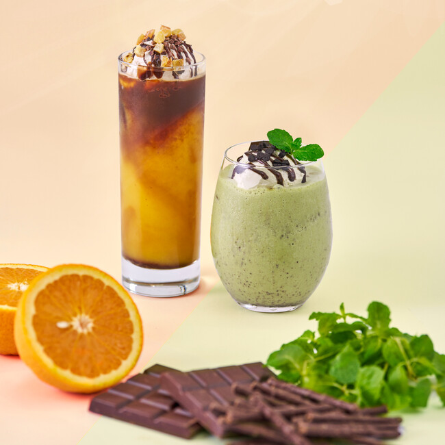 キャラバンコーヒー 夏のシーズナルドリンク「エスプレッソショコラオランジェ」　　「チョコミントモカフローズン」 2024年6月6日(木)より販売開始
