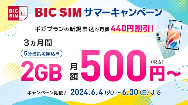 【BIC SIM】店頭申し込み限定でビックポイント最大14,000ポイント還元、またはSIMフリーiPhoneが15,000円割引されるお得なキャンペーンを実施！