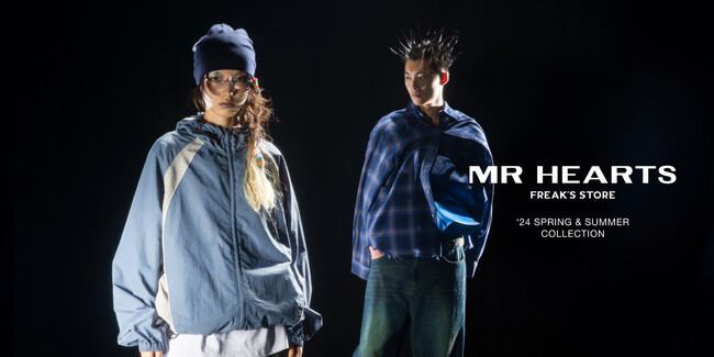 「MR HEARTS 」の2024年春夏ルックが公開。メタリックなTシャツや独特のフェード感のあるデニムなどをリリース。