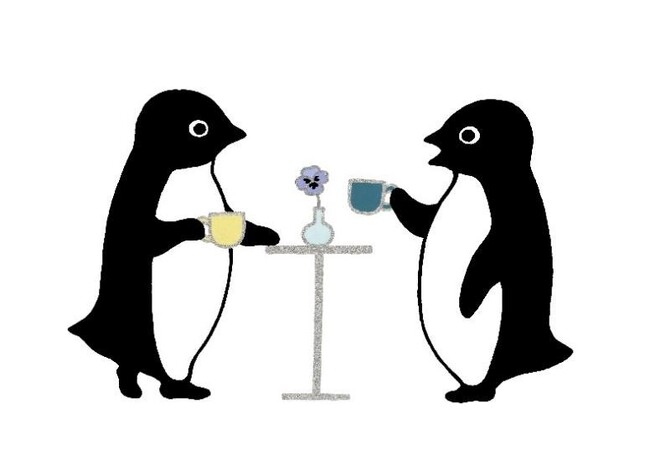 坂崎千春 版画展『ペンギン喫茶〈至高のコーヒー〉』が大丸福岡天神店で開催。幸福感とユーモアあふれるペンギンのお茶の時間をお楽しみください！