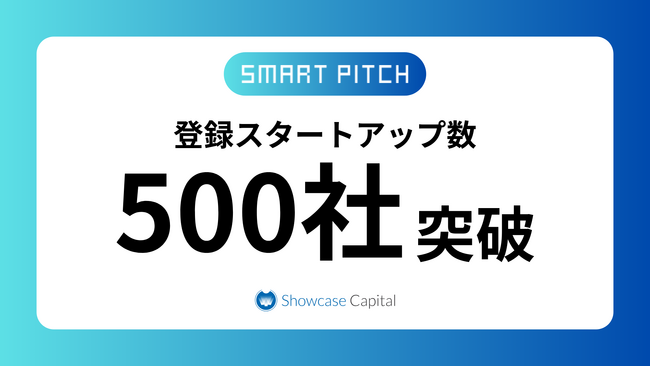 「SmartPitch」の登録スタートアップが500社を突破しました！
