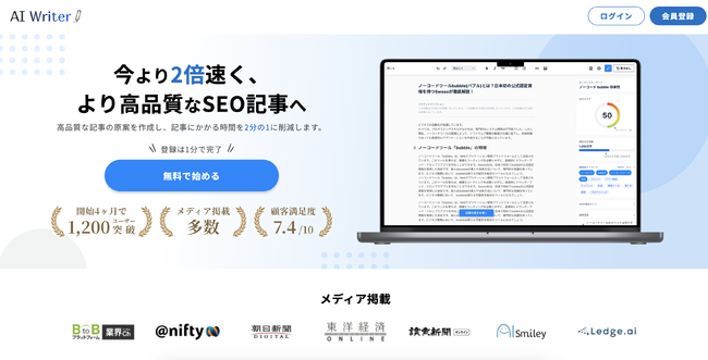 合同会社ゼロイチスタート　AIライティングサービス「AI Writer」webメディアサイト リニューアルのお知らせ