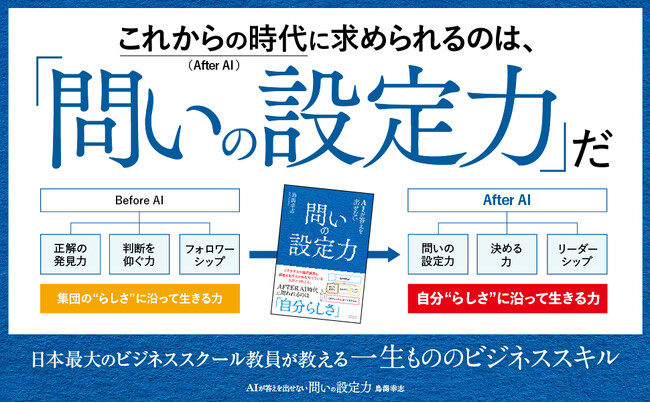 結果を出す人はなぜ「自分らしさ」を大切にするのか？ 書籍『AIが答えを出せない 問いの設定力』好評につき第2刷重版を実施！