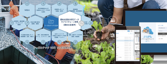 リーガルテック社、「リーガルテックVDR 農林水産」を用いて、農林水産業の研究データ、サプライチェーン管理などの保存と共有を支援