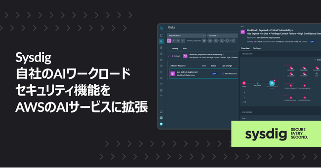 Sysdig、自社のAIワークロードセキュリティ機能をAWSのAIサービスに拡張
