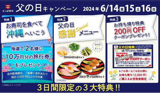 父の日は、かっぱ寿司で笑顔になるひとときを　 『【アプリ会員限定】生ビール（中）半額＆父の日キャンペーン』開催