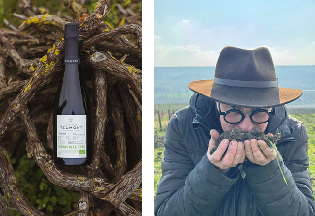 テルモンのマイルストーン、「レゼルヴ・ド・ラ・テール」がシャンパーニュの未来を示す除草剤、殺虫剤、防カビ剤、化学肥料は一切不使用有機栽培の葡萄から造られる、光り輝き生命力に満ちたシャンパーニュ