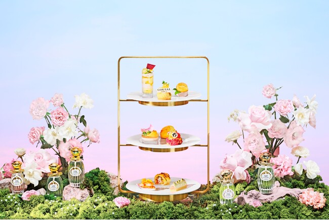 夏が旬！人気のピーチをふんだんに使ったサマーアフタヌーンティーフレグランスメゾン〈グタール〉の香り、装花ブランド〈スピン〉によるフラワー世界観を融合し、五感で愉しむ