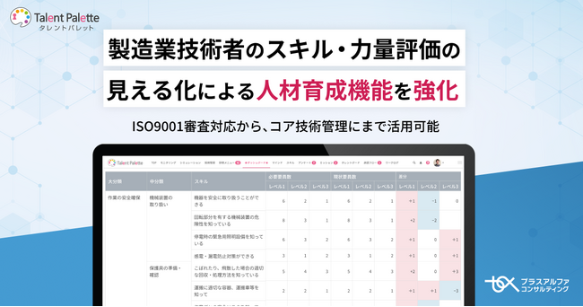 タレントパレット 製造業技術者のスキル・力量評価の見える化による人材育成機能を強化
