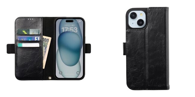iPhone15シリーズ専用！PUレザーのカードポケット付き手帳型ケースを6月14日に発売