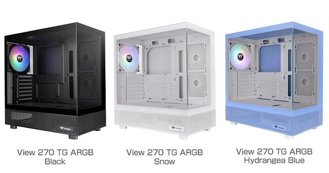 ピラーレスデザインを採用したミドルタワー型PCケース、Thermaltake社製「View 270 TG ARGB」シリーズを発表