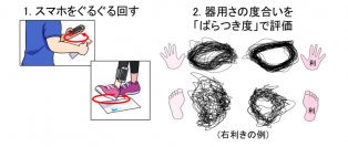 スマートフォンを回転させることで手足の器用さを定量的に測る手法を開発
～成長・加齢・トレーニングに伴う器用さの変化を見える化し、運動能力向上に貢献～