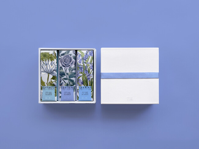 ワンランク上のお線香ブランド「花風PLATINA」より、そのまま渡せるギフトセット「Blue Gift」を新発売