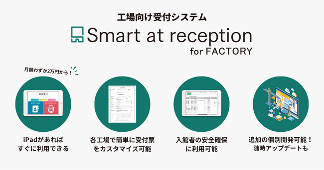工場向け受付システム「Smart at reception for FACTORY」販売開始
