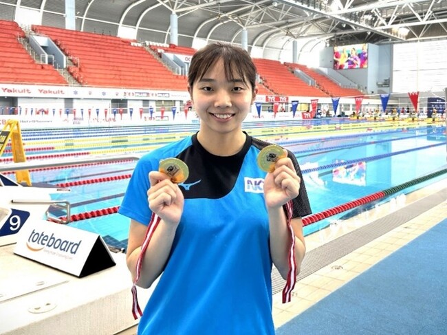 NOK競泳選手　飯塚千遥選手が2種目優勝