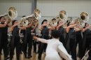 調印式後のパフォーマンス（マーチングバンド部）