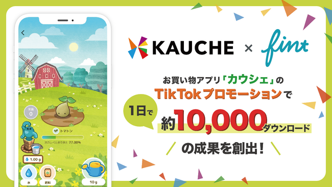 株式会社FinTが、株式会社カウシェの提供するお買い物アプリ「カウシェ」のTikTokプロモーション事例を公開。1日で約10,000ダウンロードの成果を創出。