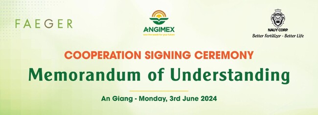株式会社フェイガー、ベトナム最大クラスの米卸業者 Angimex社、肥料メーカーの NAUY CORP社とメコンデルタ地域50万haでの水田プロジェクト実施に向けてMOUを締結