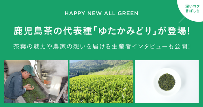 シングルオリジン・ティーを丸ごと楽しむ「ALL GREEN」から鹿児島茶の代表種「ゆたかみどり」が登場！