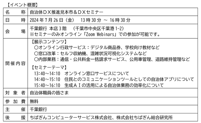 「自治体ＤＸ推進見本市＆ＤＸセミナー」の開催について