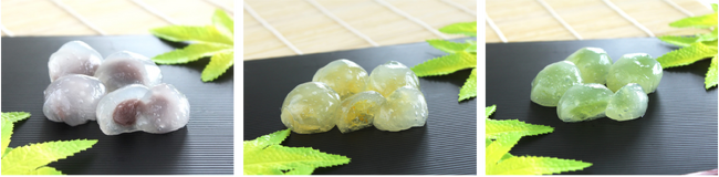 最高級品「吉野本葛」を贅沢に使用した夏のひんやりスイーツぷるんとした食感と喉越しの良さにこだわった葛まんじゅう「果乃しづく」北海道こしあん・瀬戸内甘夏みかん・シャインマスカット
