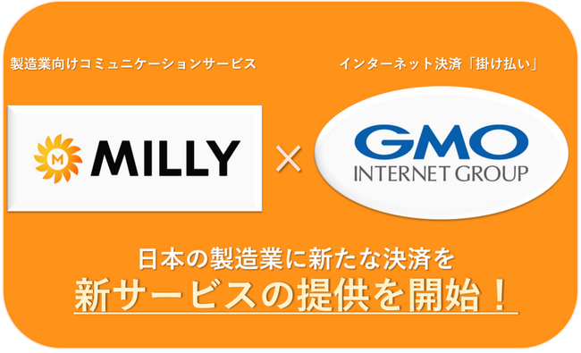 製造業向けコミュニケーションサービス「MILLY(ミリー)」、決済手段にGMOペイメントサービス株式会社が提供する「GMO掛け払い」を追加！