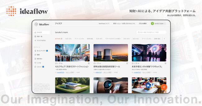 知財図鑑がAIを使ったアイデア共創プラットフォーム「ideaflow」を発表