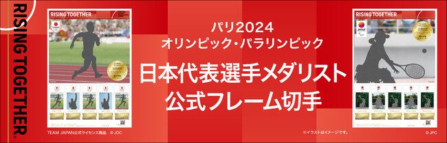 メダル獲得を記念し、選手の挑戦する姿やその感動を『切手』でお届けしたいという想いを込め、表彰式や競技中の名場面を使用した日本代表選手のフレーム切手の販売を決定