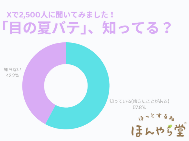 暮らしに“ほっとする”時間を提供するほんやら堂が、「目の夏バテ」に関するアンケートの調査結果を公開！