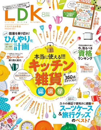 猛暑をしのいでゴキゲンに過ごそう！ひんやりグッズやお料理時間をもっと楽しめるキッチンツール、カレールーなど盛りだくさんな一冊!!【LDK 2024年8月号】