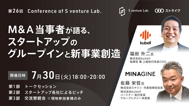 【7月30日(火) 開催】「M&Aを実現した当事者が語る、スタートアップ企業のグループインと新事業創造」