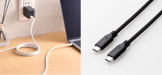 磁石の力で、くるんとまとまり、くっつく！デスク周りをすっきりさせ持ち運びにも便利なUSB-Cケーブルを新発売