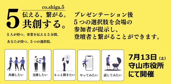 伝える、繋がる。共創する。「第1回 co.shiga.5」を7月13日に開催
