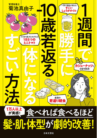 『濃い緑茶を飲むと脂肪が燃える』『白髪にはカシューナッツ』『シミ消しにはアサリ×トマト』など「若い！」と驚かれる最強の食事法と1週間プログラム！『1週間で勝手に-10歳若返る体になるすごい方法』発売！
