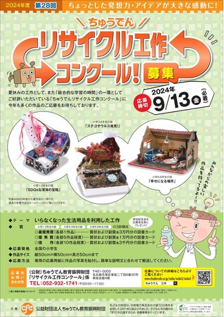 全国の小学生対象「第28回ちゅうでんリサイクル工作コンクール」作品募集のお知らせ