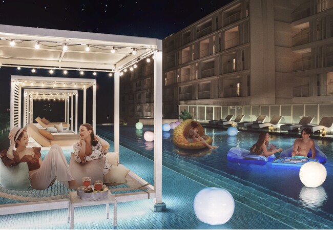 【星野リゾート　BEB5沖縄瀬良垣】屋外プールで秋の夜を楽しむ「BEBオキナワンチルナイト」開催｜期間：2024年9月1日～10月31日