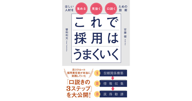 1,000社以上の採用支援実績を誇る人事コンサルタントによる「攻めの採用術」を大公開！『これで採用はうまくいく ほしい人材を集める・見抜く・口説くための技術』7月13日発売