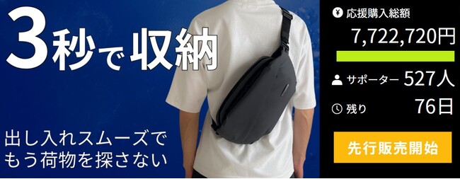 フェス、ライブ、推し活に。圧倒的に出し入れスムーズな防水ミニマルバッグ 『QUICK PACK TRASPO』の先行販売をMakuakeにてスタート