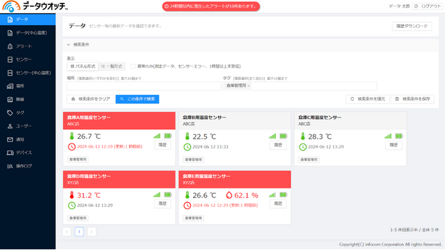 温度管理IoTサービス「データウオッチ」新バージョン提供開始