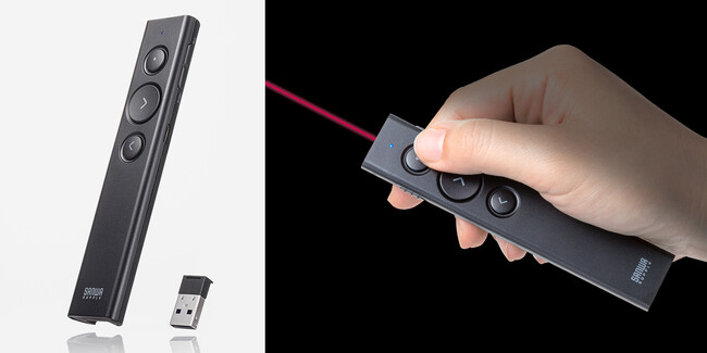 大き目ボタン＆シンプル機能で、スムーズなプレゼンができるUSB充電式パワーポインターを発売