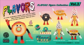 ソフビメーカー・KAIEDA社が手がけるソフビシリーズ「FLAVORS」がミニチュアフィギュア化！FLAVORS フィギュアコレクション Vol.3 発売