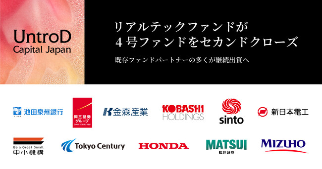 リアルテックファンドが4号ファンドをセカンドクローズ