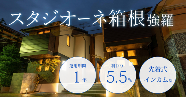 不動産クラファン「利回りくん」、高利回りの安定インカム型ファンド 「スタジオーネ箱根強羅」を７月９日(火)より募集開始！