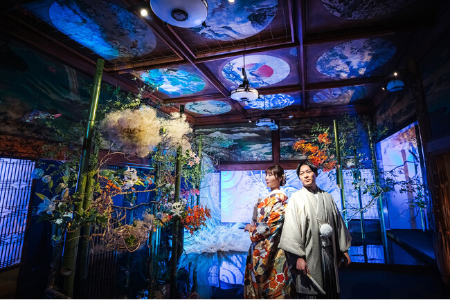 東京都指定有形文化財「百段階段」の特別企画とのコラボレーション「和のあかり×フォトウエディング」