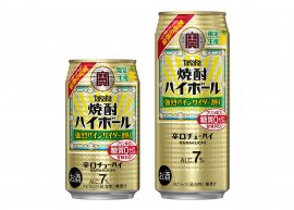 左から、タカラ「焼酎ハイボール」<強烈パインサイダー割り>350ml、500ml 左から、タカラ「焼酎ハイボール」<強烈パインサイダー割り>350ml、500ml