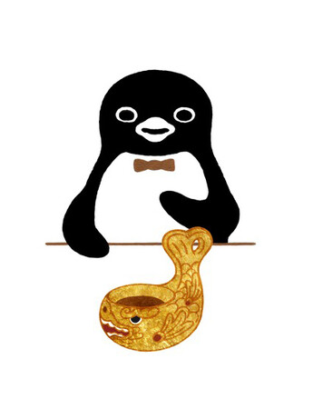 「Suicaのペンギン」の作者・坂崎千春 作 ”金のシャチホコ” イラストが名古屋に登場！明日7月10日よりジェイアール名古屋タカシマヤで、坂崎千春の版画展「ペンギン喫茶〈マカロンパーティー〉」を開催