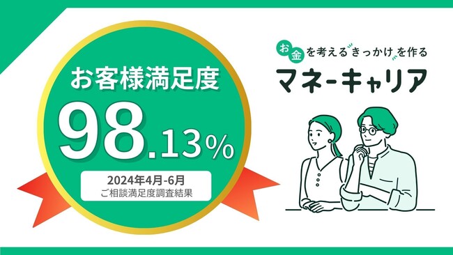2024年4～6月度のマネーキャリアへの相談満足度が98.13%を記録！調査開始以来、最高の満足度を獲得